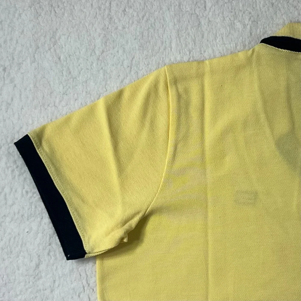 Polo Jeans Co. Polo Shirt Collard V-neck Made in USA Yellow Men's Size M VTG NWT